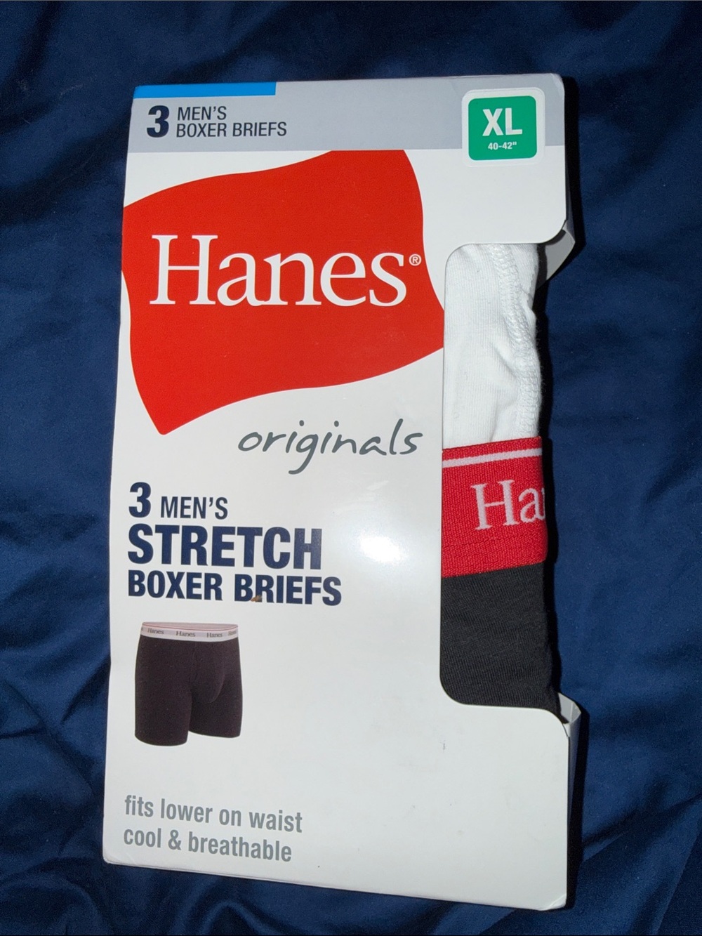 Hanes Men's Boxer Briefs Pack - White, Black & Red Waistband